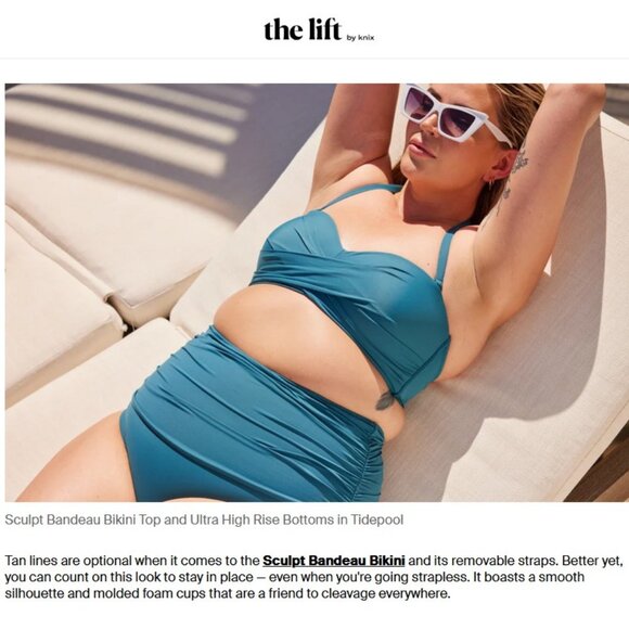 KNIX Sz Large Wrap Sculpt Bandeau Bikini Top swim suit - Picture 11 of 12